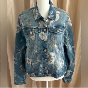 NWT Nicole Miller Dream Denim Jacket-Floral Size Small